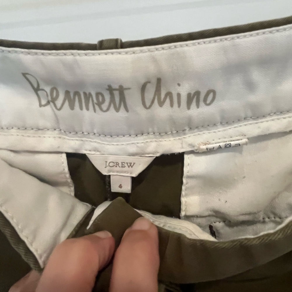 J Crew Bennett Chino Olive Green Preppy Pants sz 4 - Picture 4 of 8